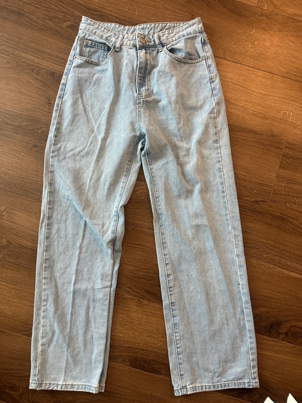 SHEIN Light Blue Straight High-Rise Jeans